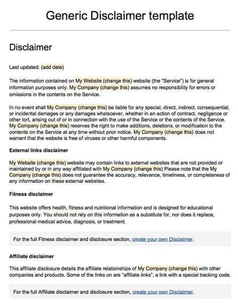 disclaimer statement examples|Sample Disclaimer Template & Guide [Free .